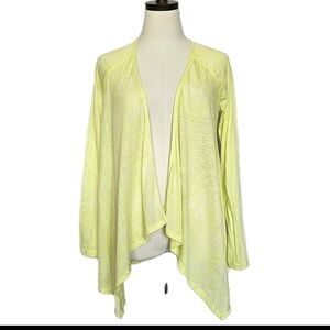 PRANA Yellow Women’s XS Open Front Waterfall Lightweight  Paisley Knit Cardigan